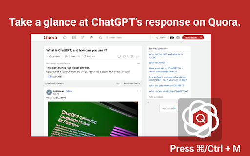 ChatGPT Quora Extension ai chrome extension logo