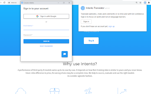 Intento MT Hub Chrome Extension ai chrome extension logo