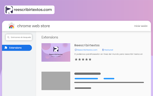 Reescribirtextos.com ai chrome extension logo