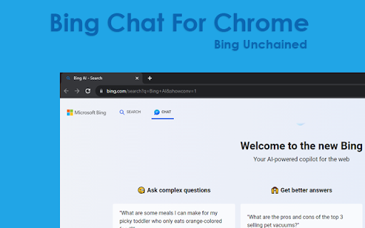 Bing Chat For Chrome Bing Unchained ai chrome extension logo