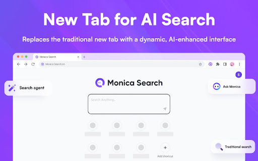 Monica Search ai chrome extension logo