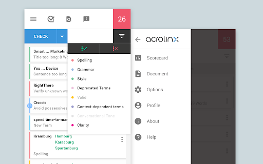 Acrolinx ai chrome extension logo