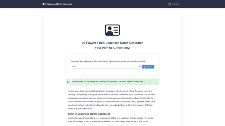 Trending Japanese Name Generator AI Tool Review