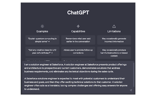 Salesforce SE’s using Chat GPT! ai chrome extension logo