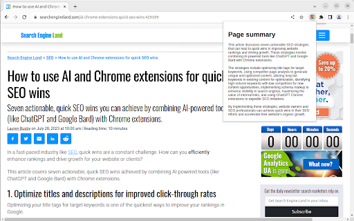 Page Summary ai chrome extension logo