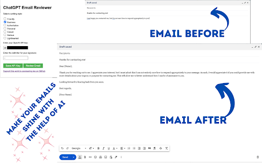 ChatGPT Email Reviewer ai chrome extension logo