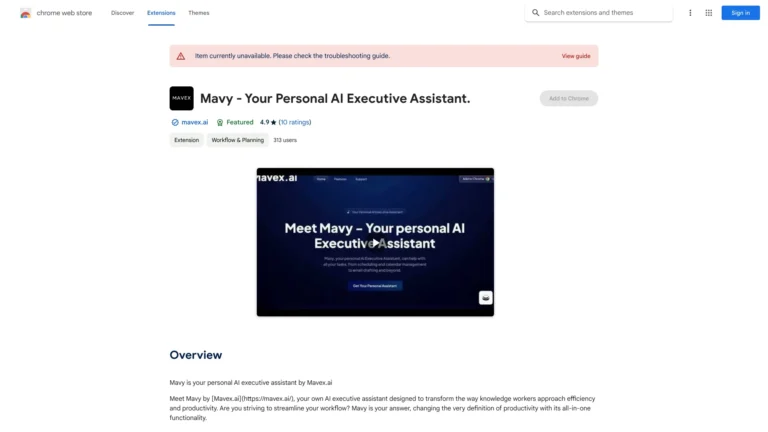 Best Mavy By Mavex.ai AI Chrome Extension AI Tool Review