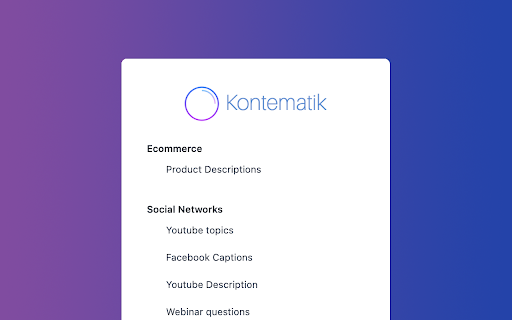 Kontematik AI ai chrome extension logo