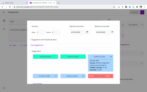 Google Classroom Assignment Scheduler Extension ai chrome extension logo