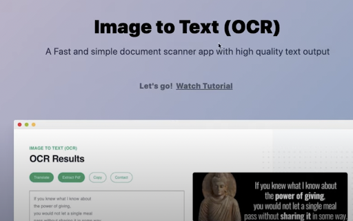 Image to Text (OCR) ai chrome extension logo