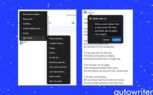 Autowriter AI ai chrome extension logo