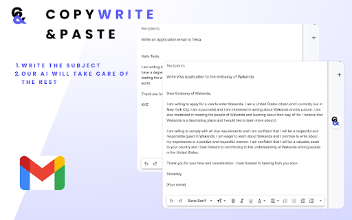 Copywrite And Paste ai chrome extension logo