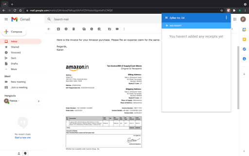 Zoho Expense ai chrome extension logo