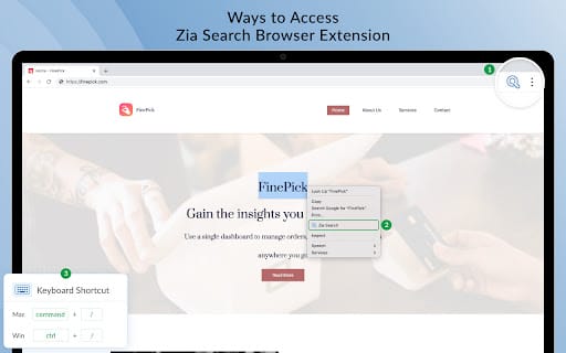 Zia Search ai chrome extension