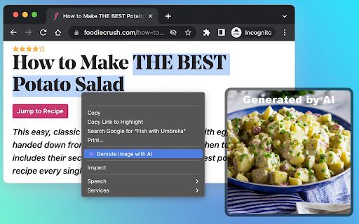 Generate Image with AI ai chrome extension