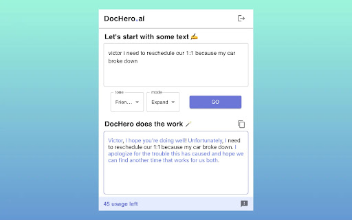 DocHero ai chrome extension