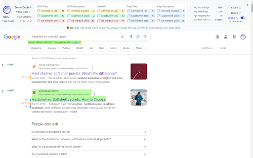 SERP Sonar ai chrome extension logo