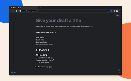 Draft by Slite ai chrome extension logo