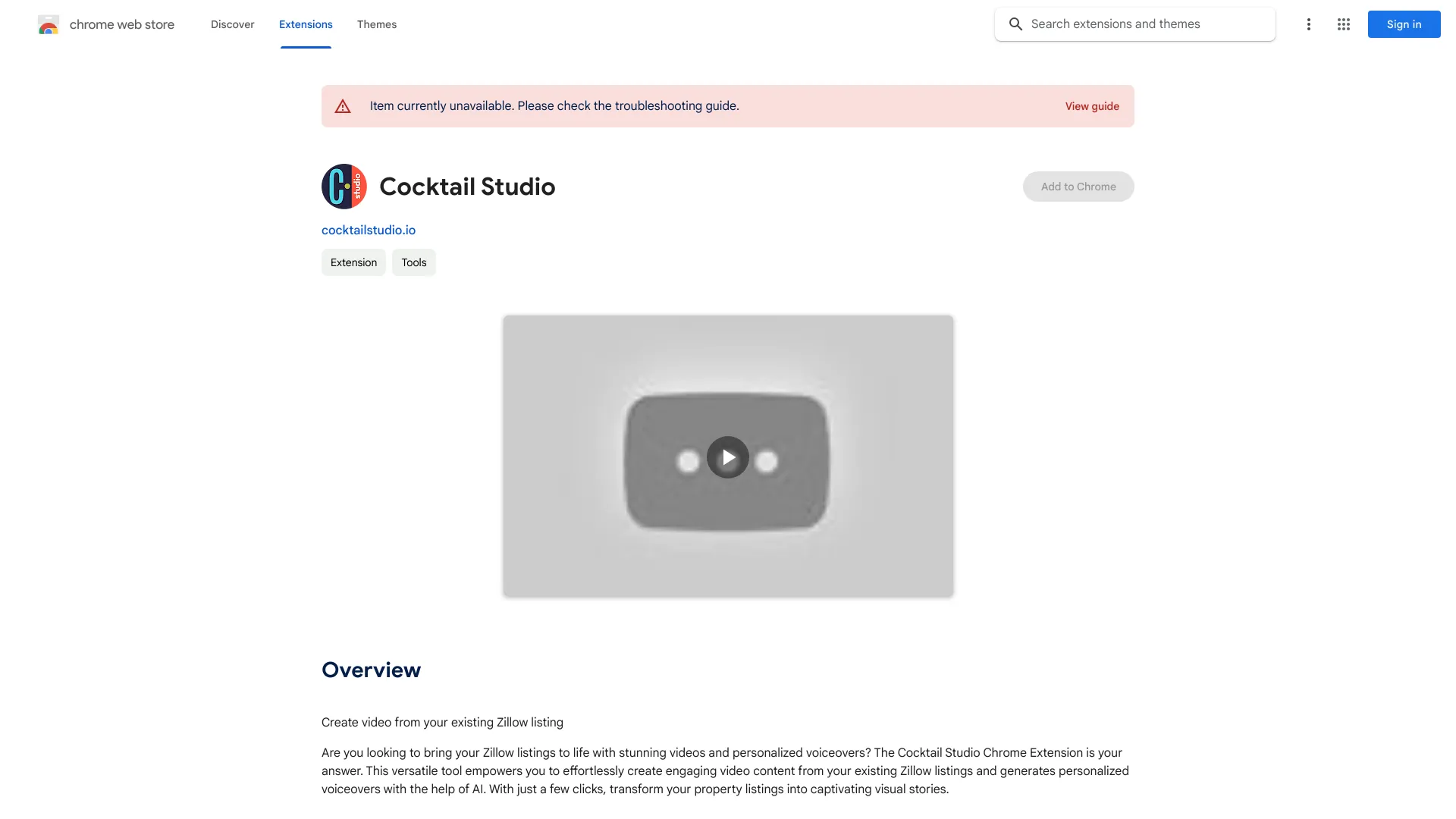 Cocktail Studio Chrome Extension ai chrome extension logo