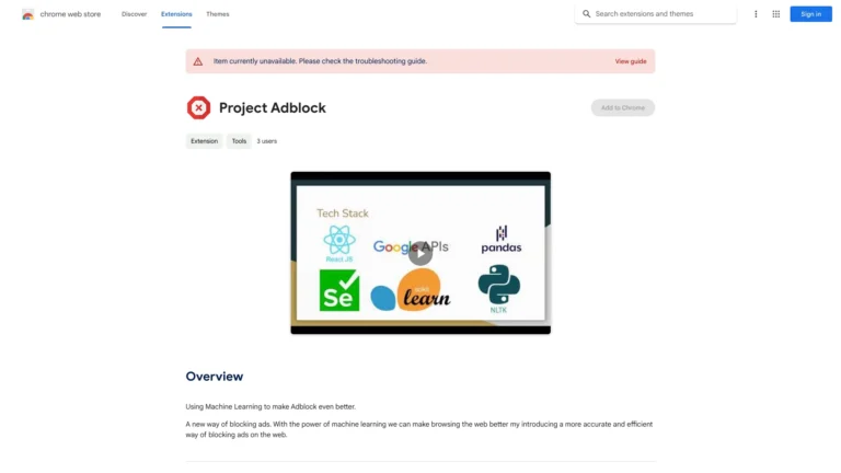Innovative Ml Ad Blocker AI Chrome Extension AI Tool Review