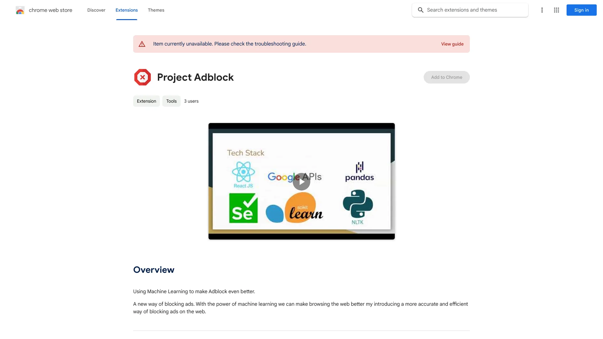 ML Ad Blocker ai chrome extension logo