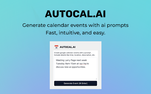 Autocal.ai ai chrome extension logo