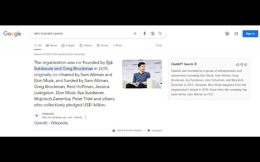 ChatGPT for Google ai chrome extension logo