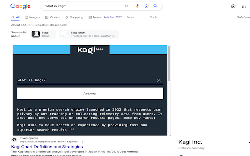 Kagi’s FastGPT ai chrome extension logo