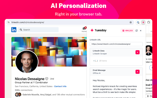 Tuesday ai chrome extension logo