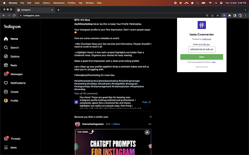 AI Commenter for Instagram ai chrome extension logo