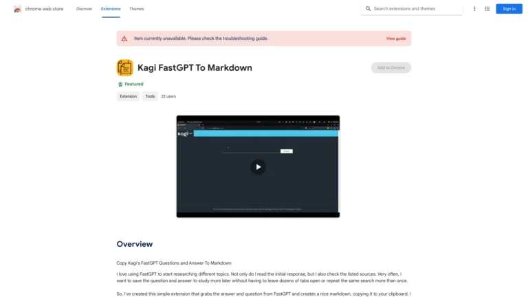 Advanced Fastgpt AI Chrome Extension AI Tool Review