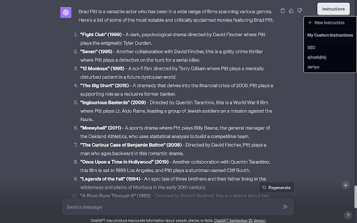 Easily manage your custom instructions right into Chat logo