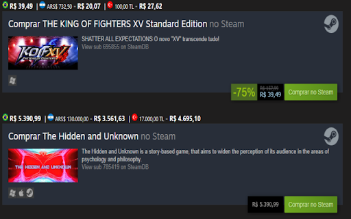 Steam Link Price Checker ai chrome extension logo