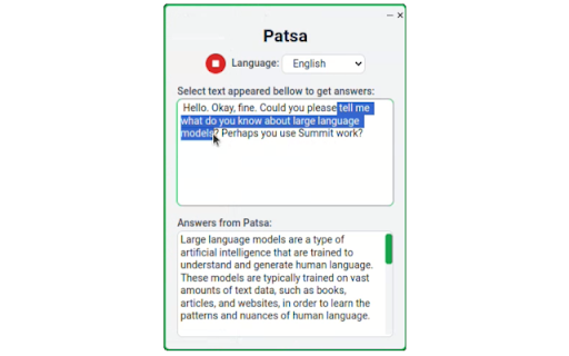 Patsa ai chrome extension logo