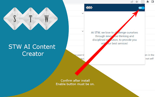 STW AI Content Creator ai chrome extension logo