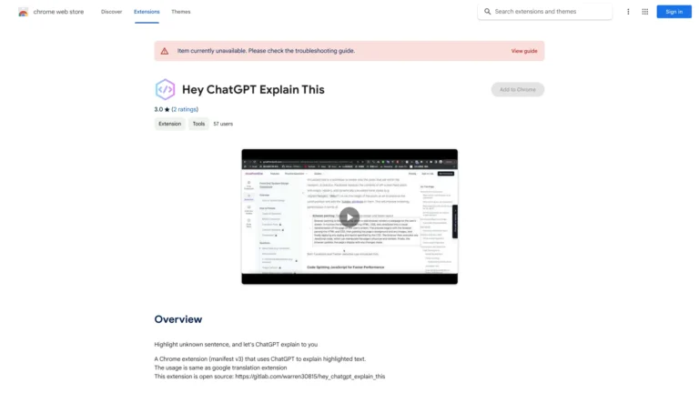 Advanced Hey Chatgpt Explain This AI Chrome Extension AI Tool Review