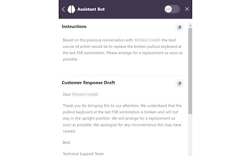 Kayako Agent Assistant Bot ai chrome extension
