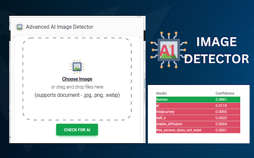 AI Image Detector & Fake Picture Check Online Extension ai chrome extension logo