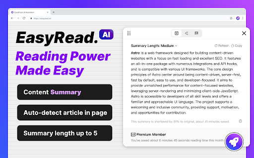 EasyRead.AI ai chrome extension