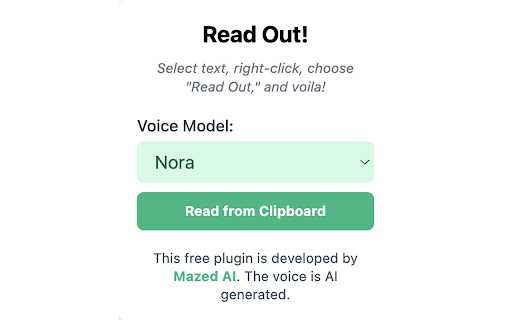 Read Out ai chrome extension