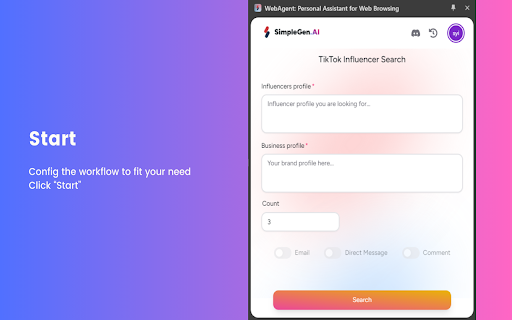 WebAgent ai chrome extension