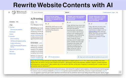 Website Optimizer AI ai chrome extension