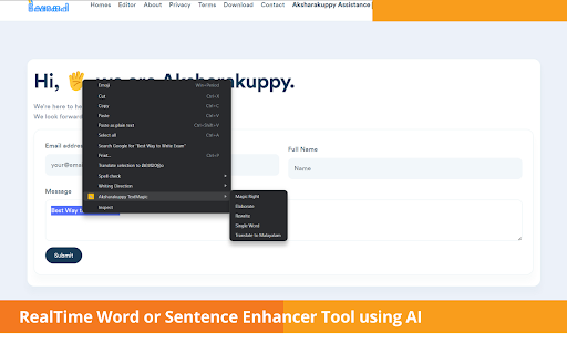 Aksharakuppy TextMagic ai chrome extension logo