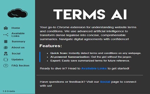 TermsAi ai chrome extension