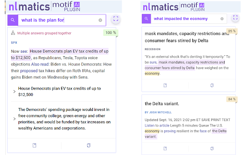 NLMatics Motif ai chrome extension