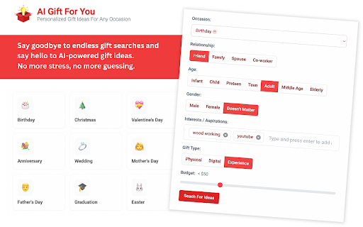 AI Gift Idea Generator ai chrome extension