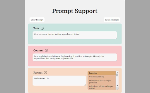 Prompt Support ai chrome extension logo