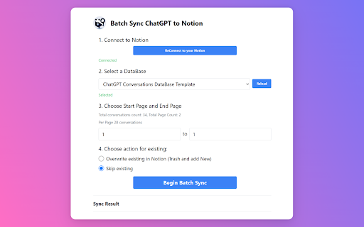 Save ChatGPT to Notion ai chrome extension logo