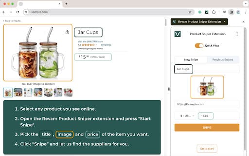 Revam Product Sniper ai chrome extension logo