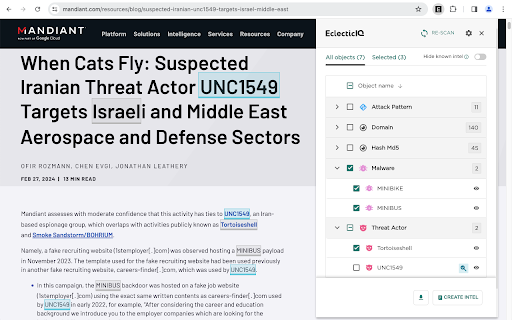 EclecticIQ Threat Scout ai chrome extension logo